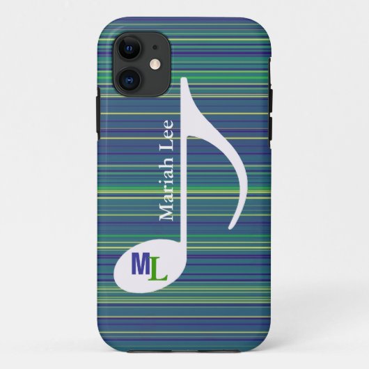 aangepaste muzieknotitie / strepen Case-Mate iPhone case (Achterkant)