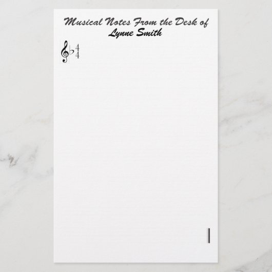 Aangepaste muzieknotities briefpapier (Voorkant)