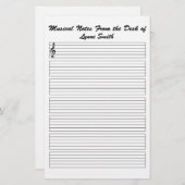 Aangepaste muzieknotities briefpapier (Voorkant / Achterkant)