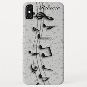 Aangepaste muzieknotities voor zwart en grijs Case-Mate iPhone case