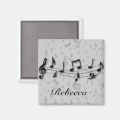 Aangepaste muzieknotities voor zwart en grijs magneet (Voorkant / Achterkant)