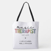 Aangepaste muziektherapeut muziektherapie afstuder tote bag (Achterkant)