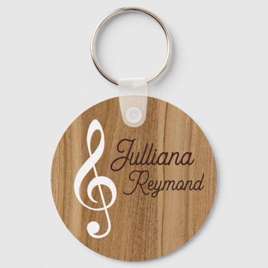 aangepaste muzikale notitie op hout sleutelhanger (Achterkant)