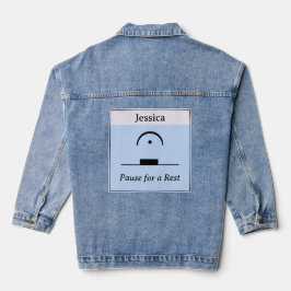 Aangepaste muzikale pauze rust humoristische muzie denim jacket