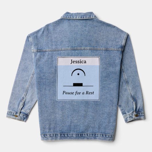 Aangepaste muzikale pauze rust humoristische muzie denim jacket (Achterkant)