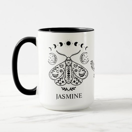 Aangepaste mystieke hemelse maanmot gotische heks mok (Links)