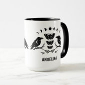 Aangepaste mystieke hemelse mot & kraaien Goth hek Mok (Voorkant rechts)