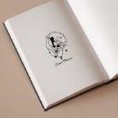 Aangepaste Mystieke Maan met Kat Uit de Bibliothee Rubberstempel