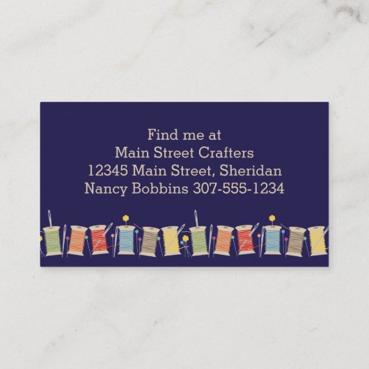 Aangepaste naadloze naaigarens voor kleurspoelen visitekaartje (Achterkant)