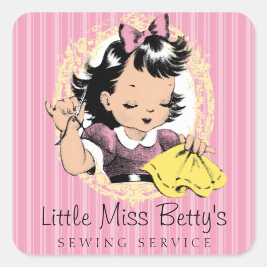 aangepaste naadloze naaigarens voor naaigarens vierkante sticker (Voorkant)