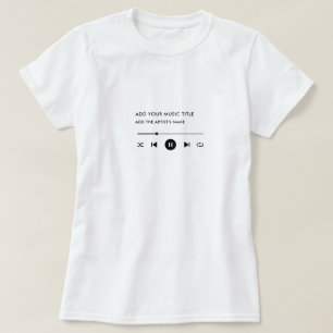 Aangepaste naadtitel en artistieke muziekspeler t-shirt