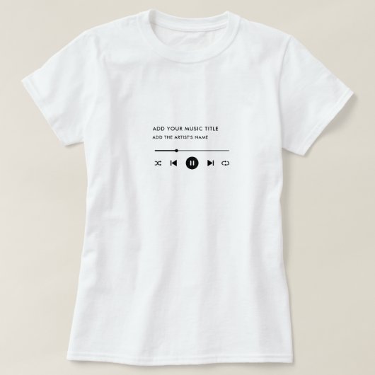Aangepaste naadtitel en artistieke muziekspeler t-shirt (Design voorkant)