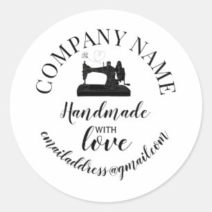 Aangepaste naai-etiketjes voor bedrijven – Handgem Ronde Sticker