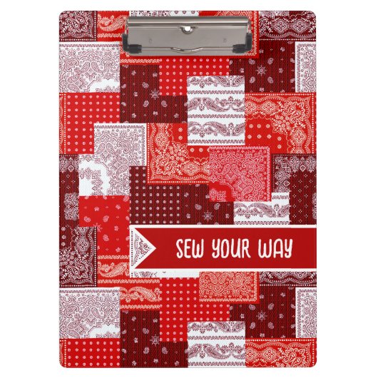 Aangepaste Naai Patchwork Bandana Quilt Patroon Klembord (Voorkant)