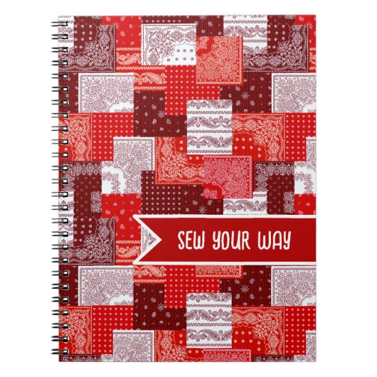 Aangepaste Naai Patchwork Bandana Quilt Patroon Notitieboek (Voorkant)