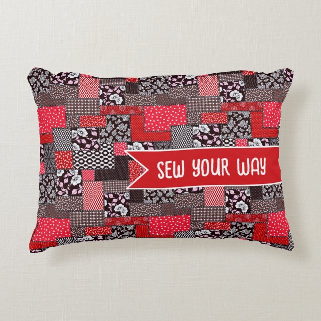 Aangepaste Naai Patchwork Naai Je Eigen Manier Ont Accent Kussen (Voorkant)