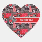 Aangepaste Naai Patchwork Naai Je Eigen Manier Ont Hart Sticker (Voorkant)