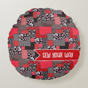 Aangepaste Naai Patchwork Naai Je Eigen Manier Ont Rond Kussen