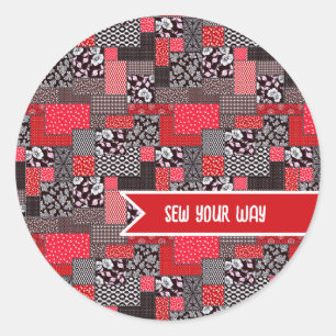 Aangepaste Naai Patchwork Naai Je Eigen Manier Ont Ronde Sticker