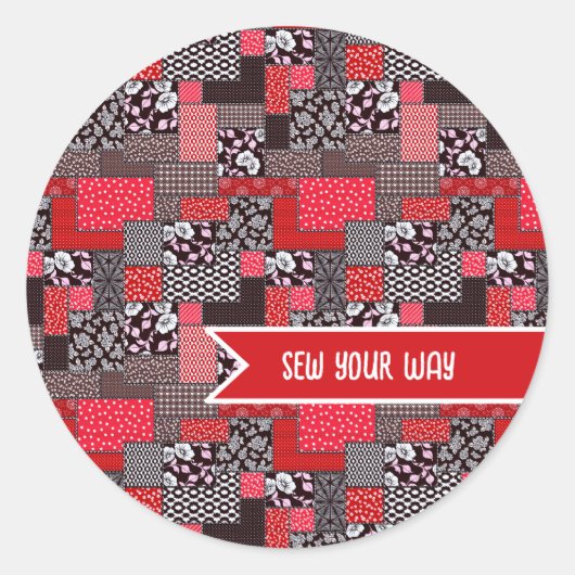 Aangepaste Naai Patchwork Naai Je Eigen Manier Ont Ronde Sticker (Voorkant)