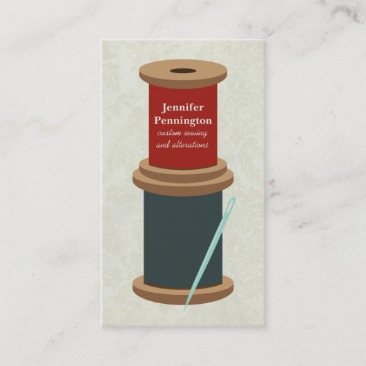 Aangepaste naaigarens met beschermdraad en visitek visitekaartje (Voorkant)