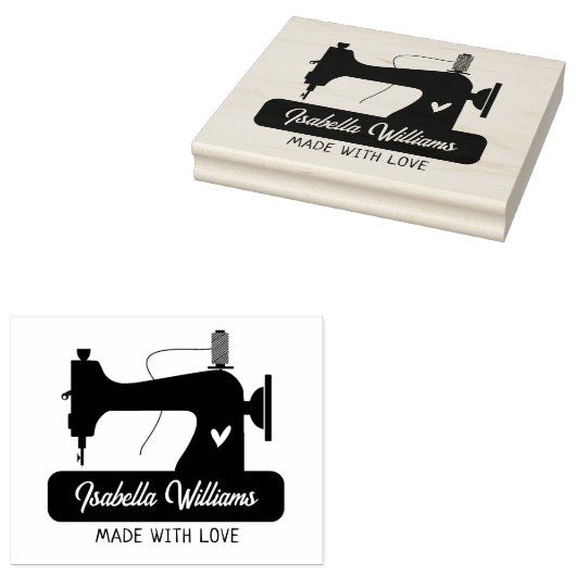 Aangepaste naaigarij, groot rubberstempel (Gestempeld)