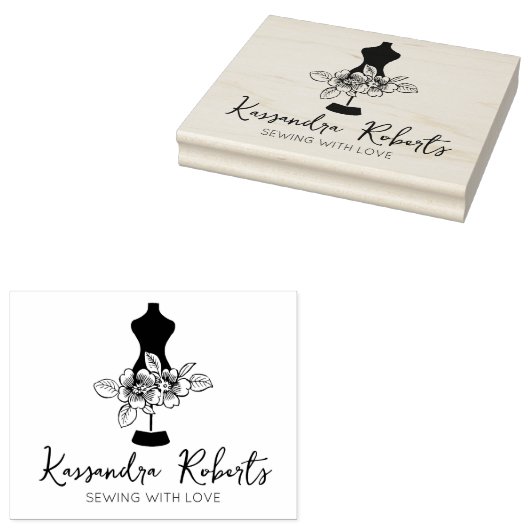 Aangepaste naaigarij, groot rubberstempel (Gestempeld)