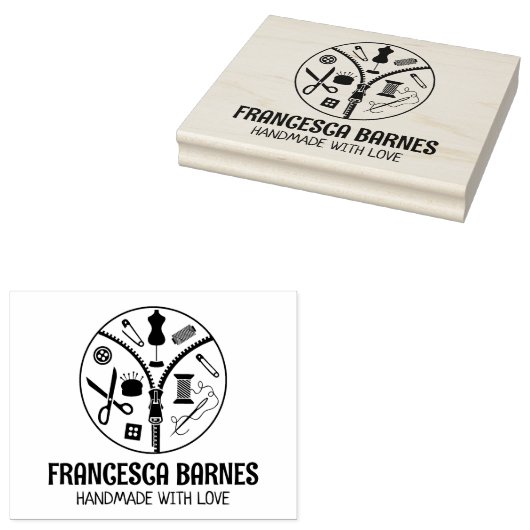 Aangepaste naaigarij, groot rubberstempel (Gestempeld)