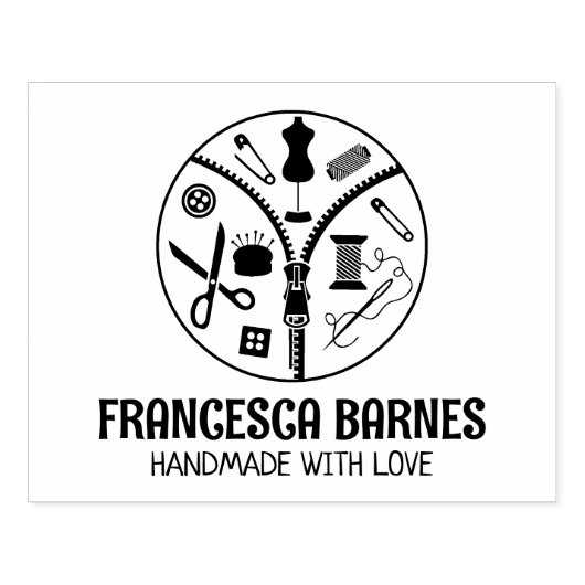 Aangepaste naaigarij, groot rubberstempel (Afrduk)