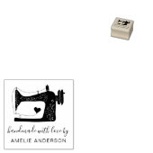 Aangepaste naaimachine handgemaakt met liefde rubberstempel (Gestempeld)