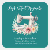 Aangepaste naaister Bloemenzaak Promotioneel Vierkante Sticker (Voorkant)