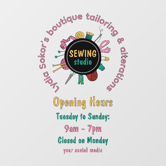 Aangepaste naaister gereedschap QR-code raamsticke Raamsticker (Vel)