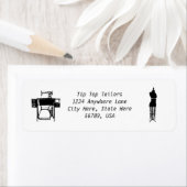 Aangepaste naaister / kleermakers retour adreslabe etiket (Insitu)
