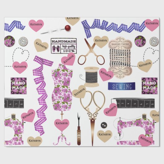 Aangepaste  naaivariatie cadeaupapier (Vlak)