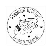 Aangepaste naaivlinder met liefde gemaakt, rubberstempel (Afrduk)