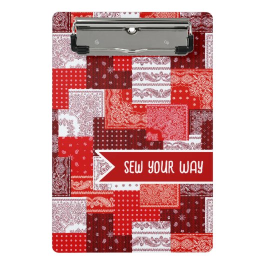 Aangepaste Naaiwerk Patchwork Bandana Quilt Patroo Mini Klembord (Voorkant)
