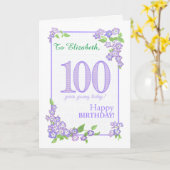 Aangepaste naam 100e verjaardag met Phlox Flowers  Kaart (Gele Bloem)