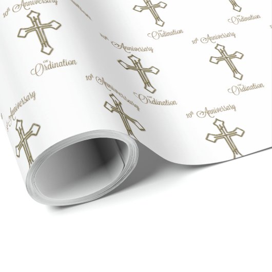 Aangepaste naam, 10e Jubileum van Ordination Cadeaupapier (Rol Hoek)