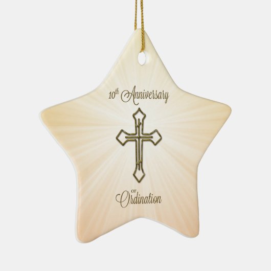 Aangepaste naam, 10e Jubileum van Ordination Keramisch Ornament (Rechts)