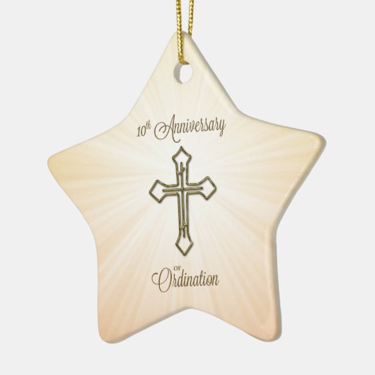 Aangepaste naam, 10e Jubileum van Ordination Keramisch Ornament (Links)
