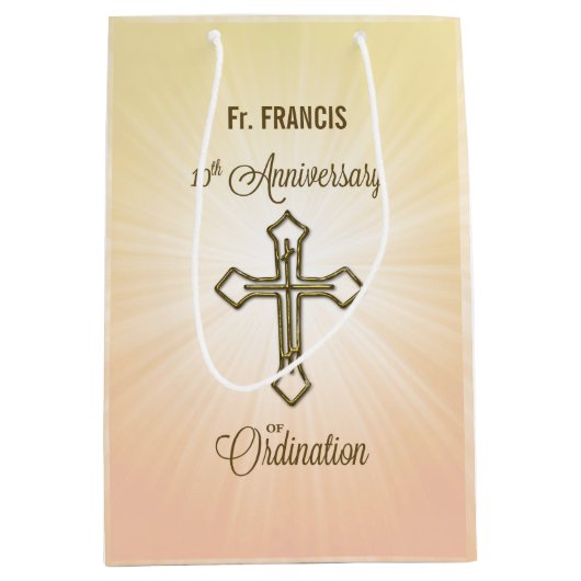 Aangepaste naam, 10e Jubileum van Ordination Medium Cadeauzakje (Voorkant)