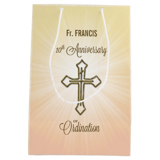 Aangepaste naam, 10e Jubileum van Ordination Medium Cadeauzakje (Achterkant)