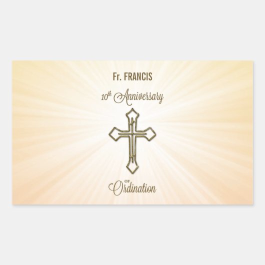 Aangepaste naam, 10e Jubileum van Ordination Rechthoekige Sticker (Voorkant)