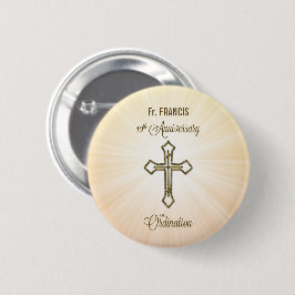 Aangepaste naam, 10e Jubileum van Ordination Ronde Button 5,7 Cm