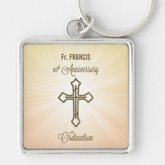 Aangepaste naam, 10e Jubileum van Ordination Sleutelhanger (Voorkant)