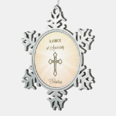 Aangepaste naam, 10e Jubileum van Ordination Tin Sneeuwvlok Ornament (Rechts)