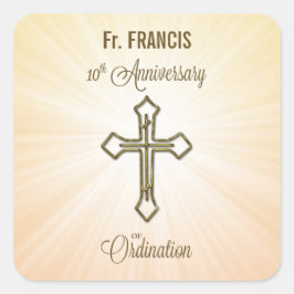 Aangepaste naam, 10e Jubileum van Ordination Vierkante Sticker