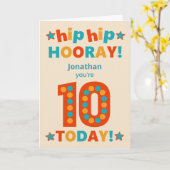 Aangepaste naam 10e verjaardag Hoera! Kaart (Gele Bloem)