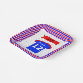 Aangepaste naam 12e verjaardagsfeestvierkant papieren bordje (Gebogen)