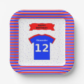 Aangepaste naam 12e verjaardagsfeestvierkant papieren bordje (Voorkant)